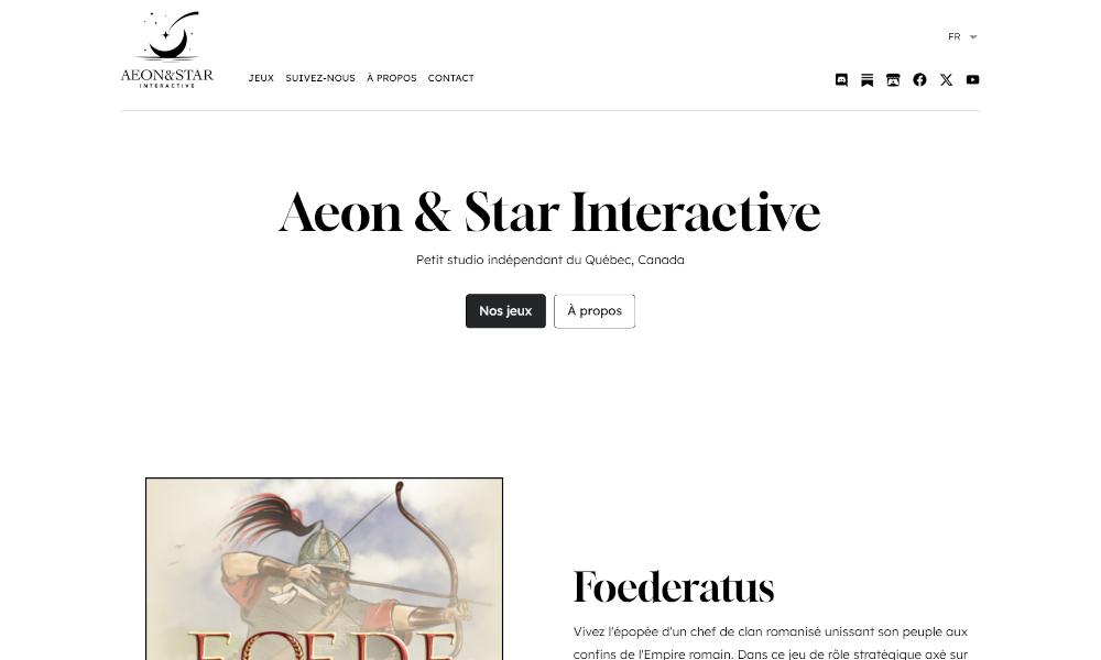 Image du site web de Aeon & Star Interactive