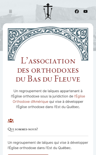 Image du site web de l'Association des orthodoxes du Bas du Fleuve