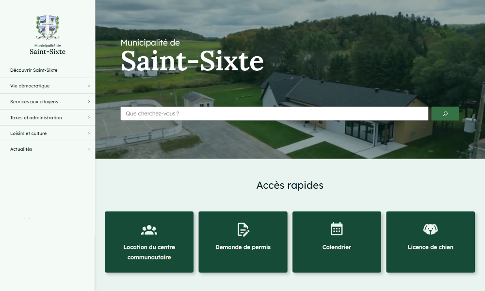 Image du site web de la municipalité de Saint-Sixte